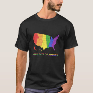 Camiseta Orgullo Gays Unidos De América LGBT Rainbow USA Fu