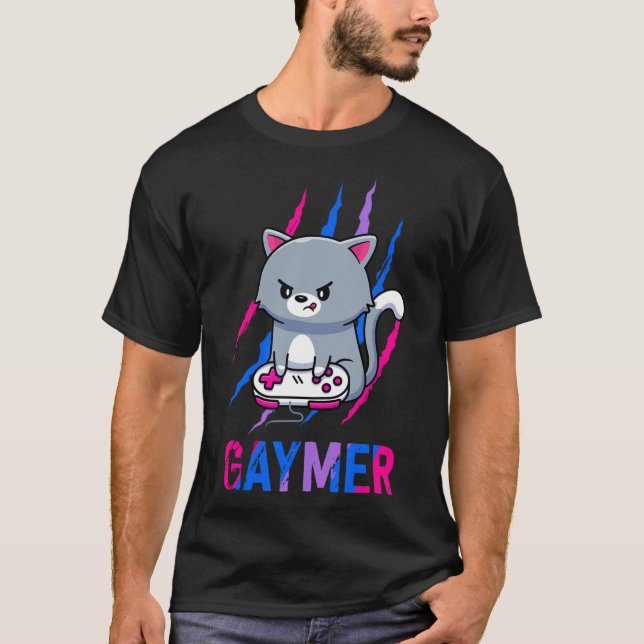 Camiseta Orgullo Geek Gaymer Lgbt Regalo Para Amantes De Vi (Anverso)