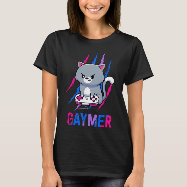 Camiseta Orgullo Geek Gaymer Lgbt Regalo para Amantes de Vi (Anverso)