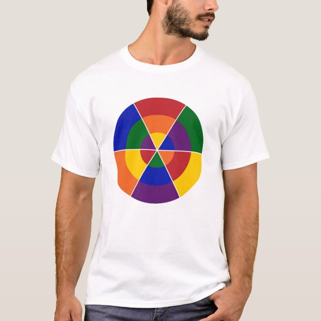 Camiseta Orgullo geométrico colorido LGBT (Anverso)