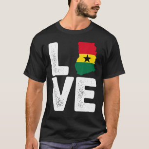 Camiseta Orgullo ghanés Amor Bandera de Ghana Mapa Historia
