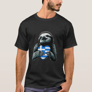 Camiseta Orgullo Griego Corazón Perezoso Raíces Griegas Ban