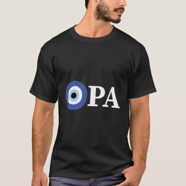 Camiseta Orgullo griego Opa Ojo Malvado (Anverso)
