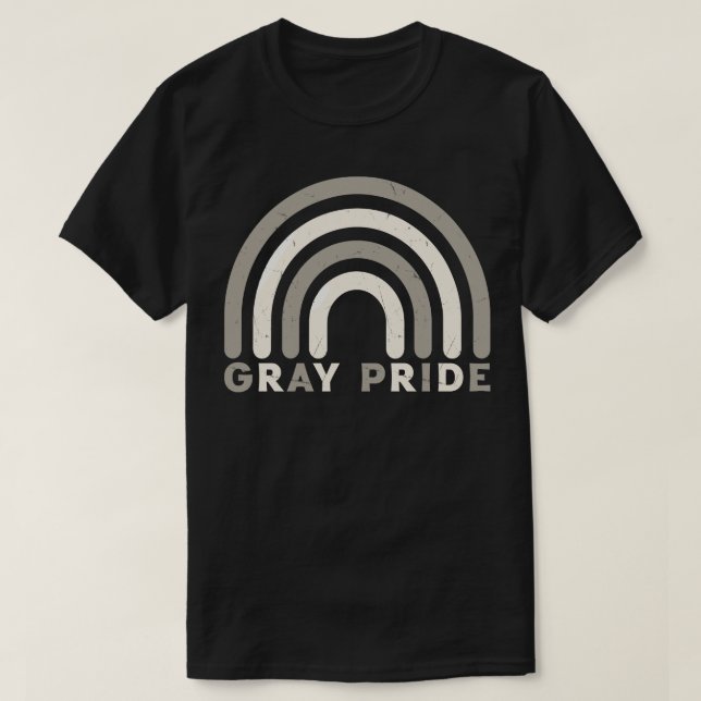 Camiseta Orgullo Gris Retro Diseño Arcoiris (Diseño del anverso)