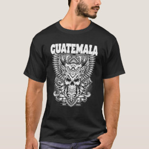 Camiseta Orgullo guatemalteco cráneo de bandera de Guatemal