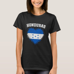 Camiseta Orgullo Hondureño Amante de Honduras Bandera Coraz