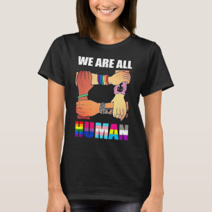 Camiseta Orgullo Humano Aliado Bandera Arcoíris Lgbt Gay