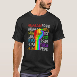 Camiseta Orgullo Humano Aliado Color Arcoíris Bandera Lgbt