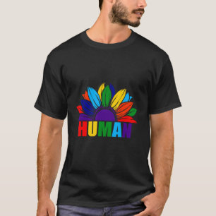 Camiseta Orgullo Humano Lgbtq Arcoiris Girasol Lgbt Gay Les