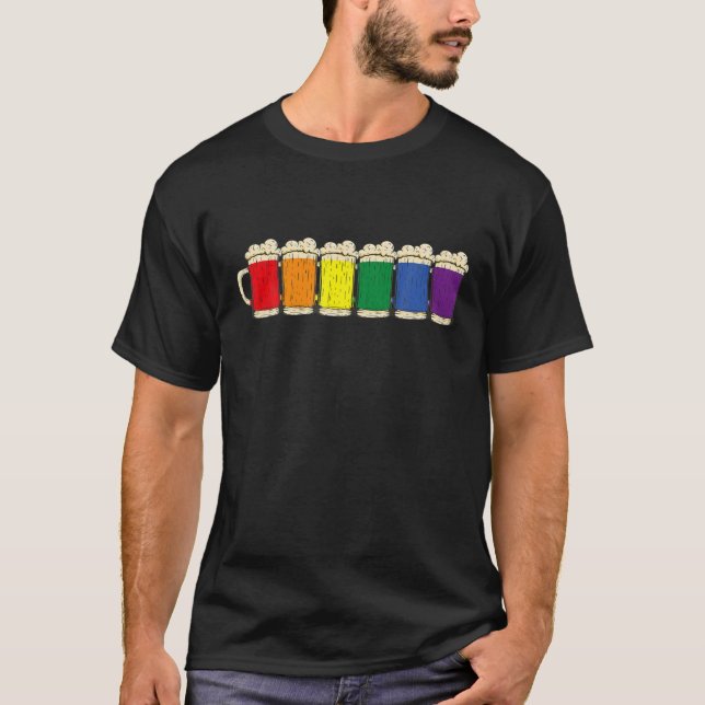 Camiseta Orgullo humano Monat declaración de cerveza LGBTQ  (Anverso)