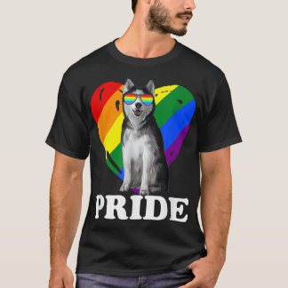 Camiseta Orgullo Husky LBGT con el corazón ataviado 