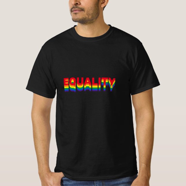 Camiseta Orgullo igualitario lgbt lgbtq gay retro arco iris (Anverso)
