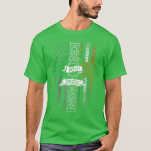 Camiseta Orgullo Irlandés Bandera Estadounidense Cruz Celta