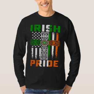 Camiseta Orgullo Irlandés Bandera Estadounidense Cruz Celta