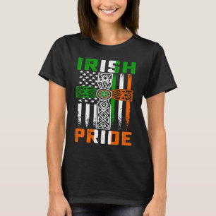 Camiseta Orgullo Irlandés Bandera Estadounidense Cruz Celta