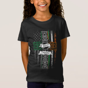 Camiseta Orgullo IRLANDÉS Cruz Celta de Bandera Estadounide