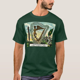 Camiseta Orgullo irlandés: Emblemas de arpa dorada