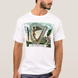 Camiseta Orgullo irlandés Emblems golden harp clovers