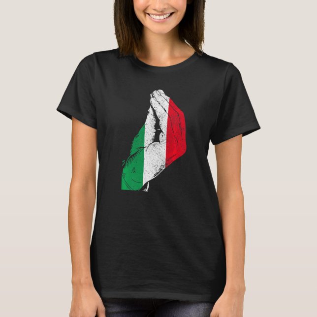 Camiseta Orgullo italiano de la bandera italiana de Gesture (Anverso)
