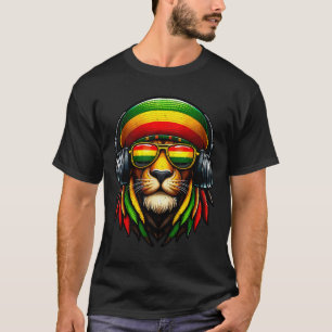 Camiseta Orgullo jamaiquino rasta reggae león con cabeza mu