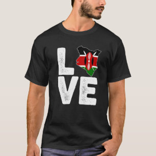 Camiseta Orgullo keniano amor Bandera de Kenia Mapa de hist