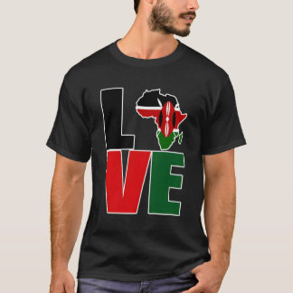 Camiseta Orgullo keniano I Love Kenya Flag Map Africa T-Shi