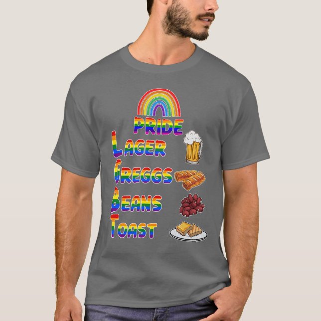 Camiseta Orgullo Lager Beans Toast Rainbow Color (Anverso)