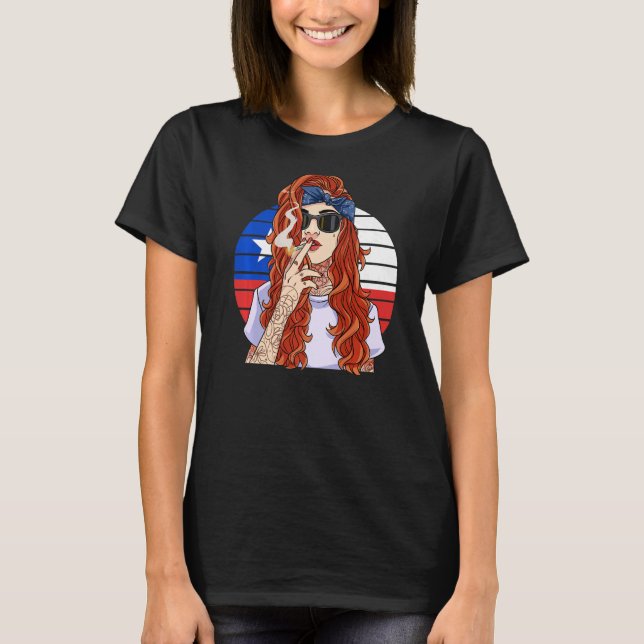 Camiseta Orgullo latino Chica chileno Bandera chilena Orgul (Anverso)