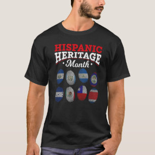 Camiseta Orgullo Latino Huella Nacional Mes de la Herencia 