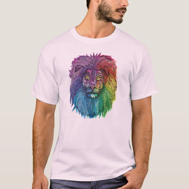 Camiseta Orgullo león arco iris (Anverso)