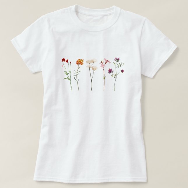 Camiseta Orgullo Lesbiana Flor Silvestre (Diseño del anverso)