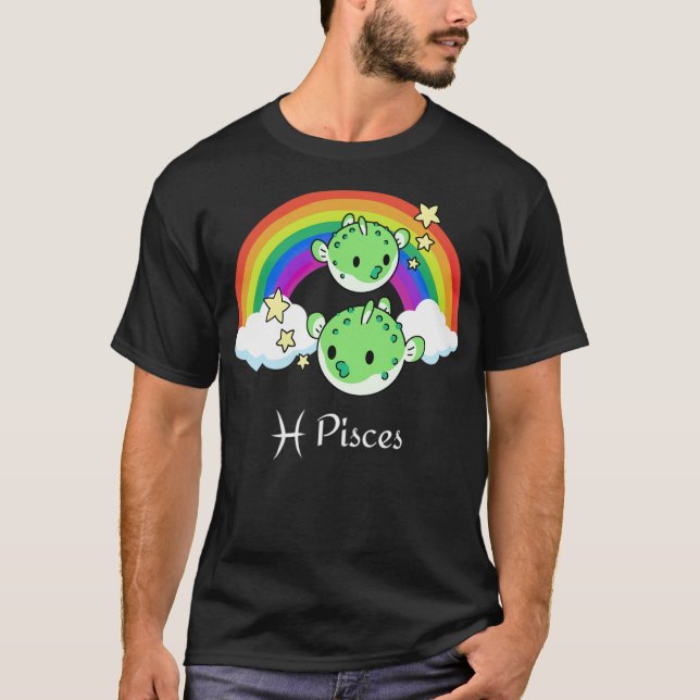 Camiseta Orgullo lesbiano gay LGBT Pisce Horoscope Zodiac A (Anverso)