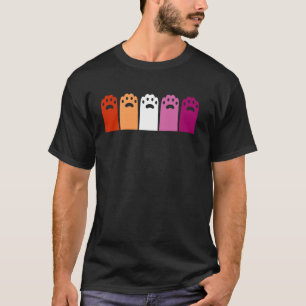 Camiseta Orgullo Lesbiano Huellas de Garra de Gato Adorable