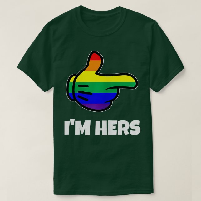 Camiseta Orgullo Lesbiano Que Coincide Con Im Hers LGB  (Diseño del anverso)