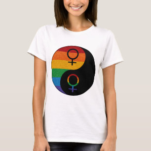Camiseta Orgullo lesbiano Yin y Yang