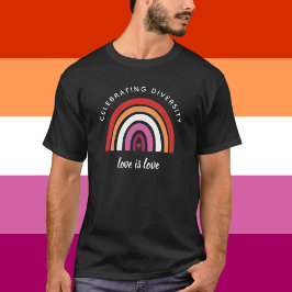 Camiseta Orgullo Lésbico Celebrando la Diversidad El Amor e