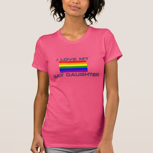 Camiseta ORGULLO Lésbico GAY Amo a mi hija gay (Anverso)