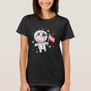 Camiseta Orgullo Lésbico Vaca Naranja Rosa