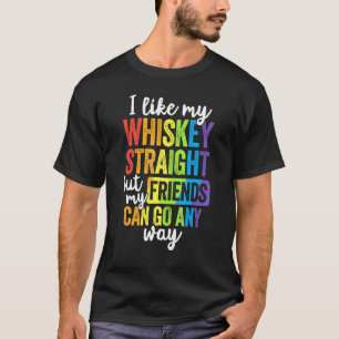 Camiseta Orgullo Lgbt Aliado Whiskey Amigos Rectos