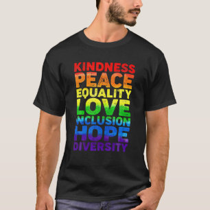 Camiseta Orgullo LGBT Amabilidad Paz Igualdad Inclusión Amo