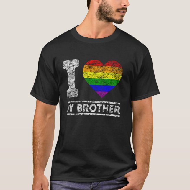 Camiseta Orgullo Lgbt Amo A Mi Hermano Familia De Apoyo Arc (Anverso)