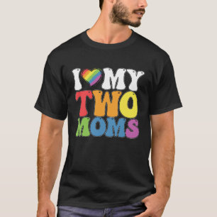 Camiseta Orgullo LGBT Amo a mis dos mamás Gays Lesbianas Ap