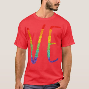 Camiseta Orgullo LGBT Amor LO VE Pareja Lesbiana Pareja Amo