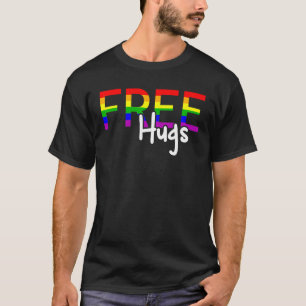 Camiseta Orgullo Lgbt Apoyo Arcoiris Abrazos gratis a Lesbi