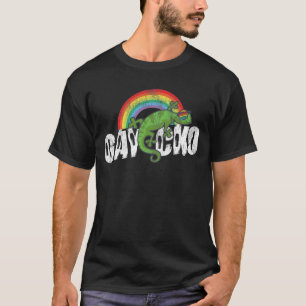 Camiseta Orgullo LGBT Arcoiris Gaycko Gecko Lizard Retro