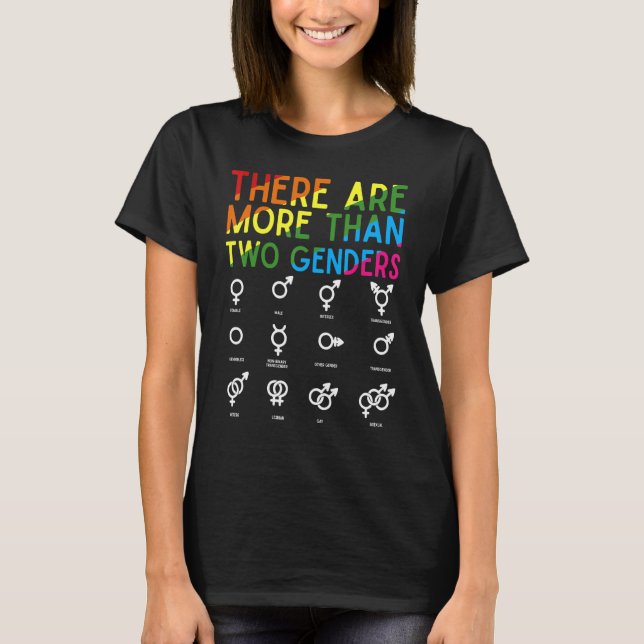 Camiseta Orgullo Lgbt Arcoiris Hay Más De Dos Géneros (Anverso)