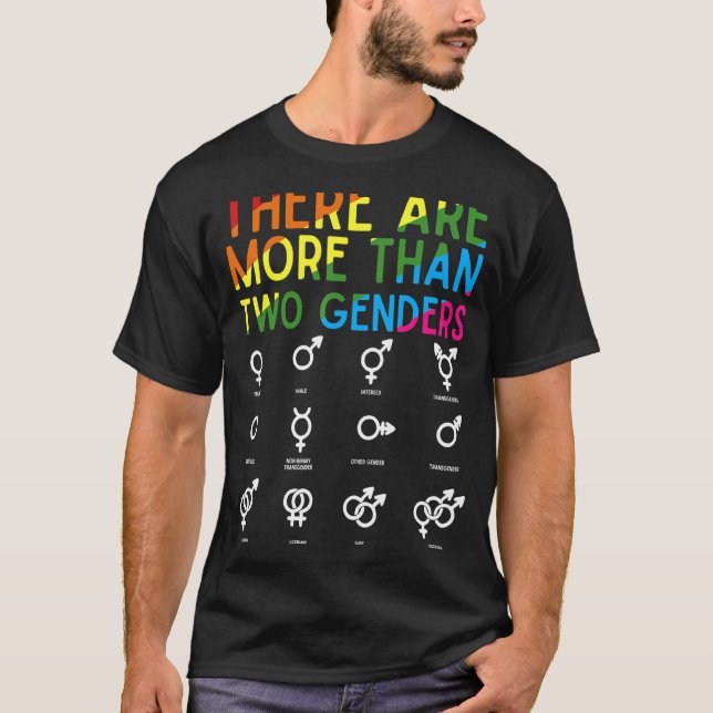Camiseta Orgullo Lgbt Arcoiris Hay Más De Dos Géneros (Anverso)