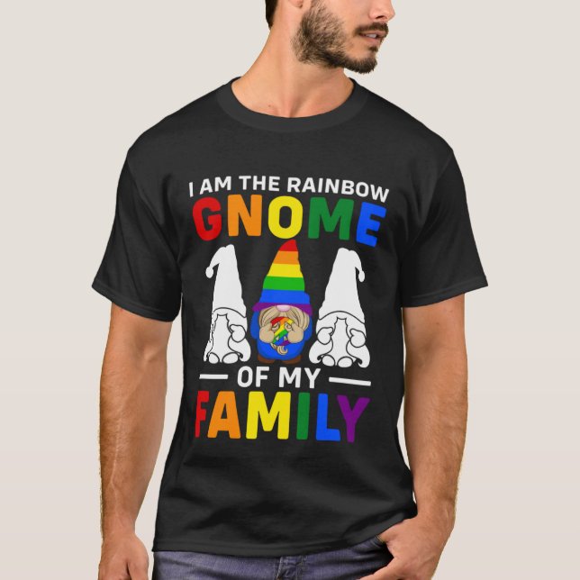 Camiseta Orgullo LGBT Arcoiris soy el gnome arcoiris de mi  (Anverso)