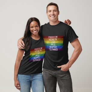 Camiseta Orgullo LGBT Bandera moderna de rayas arco iris