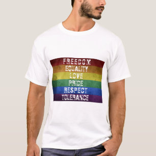 Camiseta Orgullo LGBT Bandera moderna de rayas arco iris